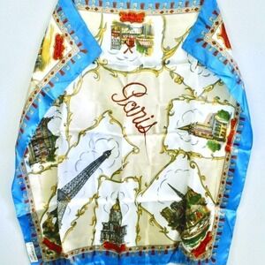 30" Sq Vintage Scarf J. D'ormont Paris Souvenir
